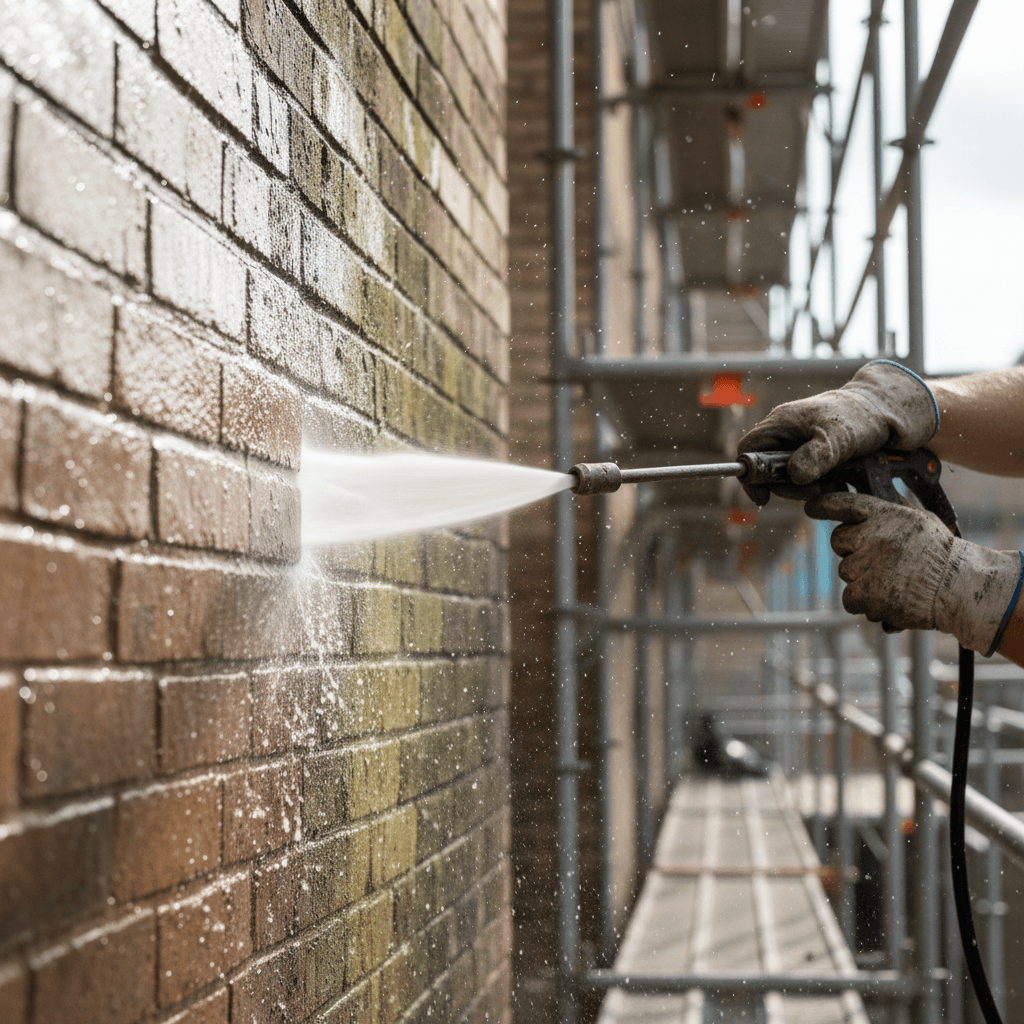 Commercial building exterior cleaning service